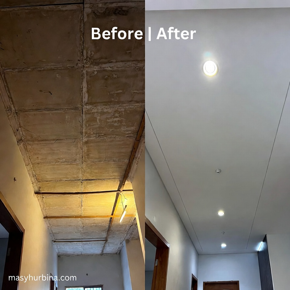 ceiling renovation before and after