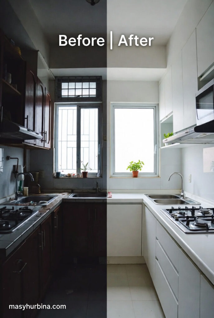 kitchen renovation before and after in malaysian home